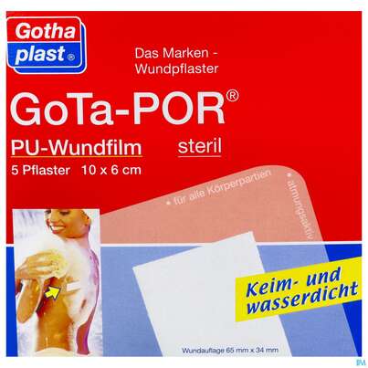 Wundverband Gota-por Pu-wundfilm Steril Wasserfest 100x 60mm 5st, A-Nr.: 2982289 - 01