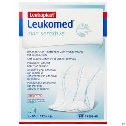 Wundverband Leukomed/skin Sensitive Vliesverband +auflage Steril 8x10cm 5st, A-Nr.: 5609007 - 02