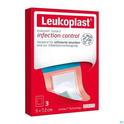 Wundverband Leukomed/sorbact Bakterienbind.filmverb. 5x 7,2cm 3st, A-Nr.: 4749798 - 01