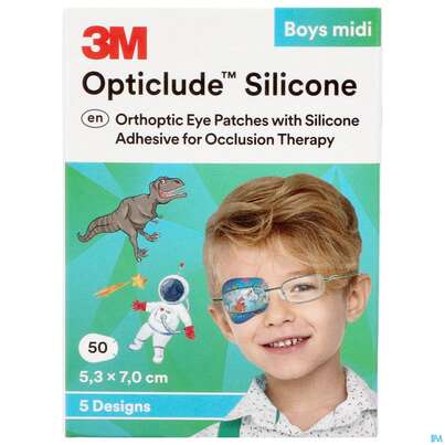 Augenpflaster Opticlude Silicone Boy Midi 5,3x 7cm 2738pb 50st, A-Nr.: 4531119 - 01