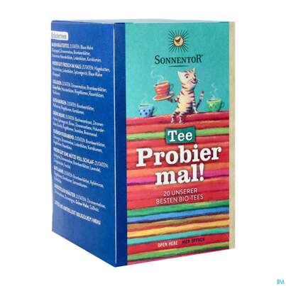 Sie sehen eine Packung Sonnentor Tee/bio Probier Mal 02662 20st, Produktbild: 02 Sonnentor Tee/bio Probier Mal 02662 20st, A-Nr.: 3574954 - 02