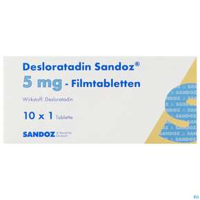 Desloratadin-Sandoz Filmtabl 5mg 10st, A-Nr.: 3909900 - 01