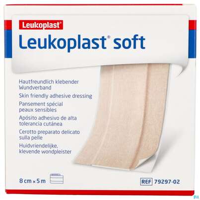 Wundpflaster Leukoplast/soft 5mx 8cm 7929702 1st, A-Nr.: 4803954 - 01