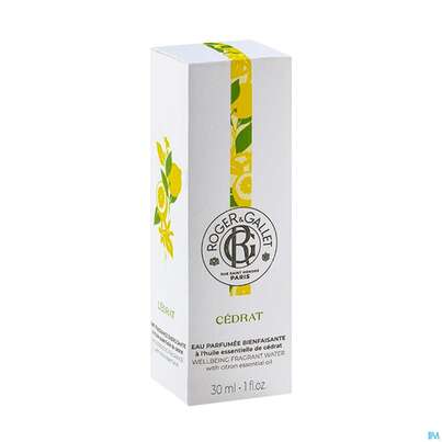 Sie sehen eine Packung Roger&gallet Cédrat Duftendes Wohlfühl-wasser 30ml, Produktbild: 06 Roger&gallet Cédrat Duftendes Wohlfühl-wasser 30ml, A-Nr.: 5668837 - 06