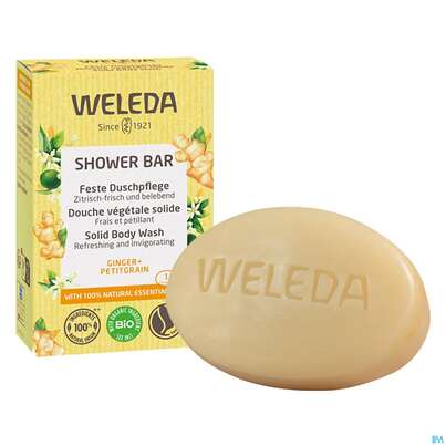 Sie sehen eine Packung Weleda Feste Duschpflege Ginger +petitgrain 75g, Produktbild: 05 Weleda Feste Duschpflege Ginger +petitgrain 75g, A-Nr.: 5565238 - 05