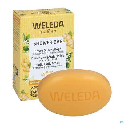 Sie sehen eine Packung Weleda Feste Duschpflege Ginger +petitgrain 75g, Produktbild: 07 Weleda Feste Duschpflege Ginger +petitgrain 75g, A-Nr.: 5565238 - 07